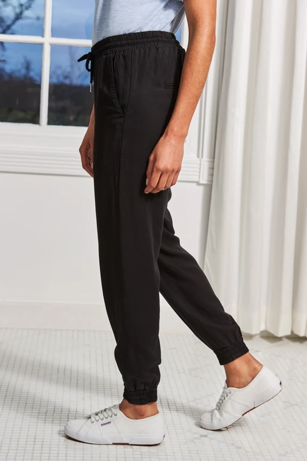 Black Luxe Silver Trim Woven Joggers 5 Black Luxe Silver Trim Woven Joggers - Image 3