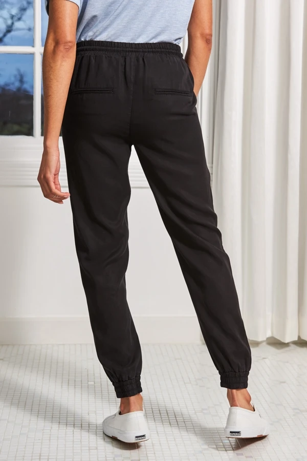 Black Luxe Silver Trim Woven Joggers 6 Black Luxe Silver Trim Woven Joggers - Image 4