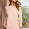 Blush Pink Super Soft Chevron Detail Jumper 1 Blush Pink Super Soft Chevron Detail Jumper -Sosandar Fashion Store web s24 s21tk105pk 021