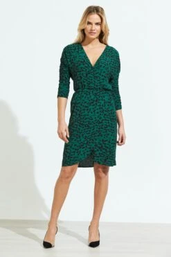 Green Leopard Print Faux Wrap Dress -Sosandar Fashion Store web shot 14 a20dw183mi0001 005