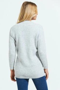 Grey Super Soft V Neck Ribbed Jumper 10 Grey Super Soft V Neck Ribbed Jumper -Sosandar Fashion Store web shot 23 s21tk302gy002m 059