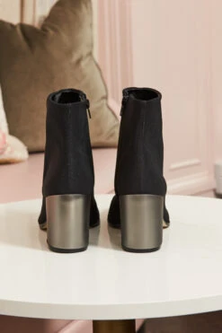Black Metallic Heel Sock Boot 14 Black Metallic Heel Sock Boot -Sosandar Fashion Store web still life 015