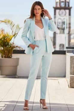 Mint Green Shawl Collar Blazer 11 Mint Green Shawl Collar Blazer -Sosandar Fashion Store web2 2304 76 s23ow102gn0026 s23bw041gn0026 76 117 1