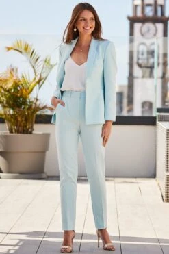 Mint Green Shawl Collar Blazer 16 Mint Green Shawl Collar Blazer -Sosandar Fashion Store web2 2304 76 s23ow102gn0026 s23bw041gn0026 76 122 1