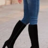Blake Black Suede Knee High Boot -Sosandar Fashion Store web 0040 sosandar day2 november 20190353