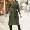Khaki Green Zebra Print Belted Midi Shirt Dress 2 Khaki Green Zebra Print Belted Midi Shirt Dress -Sosandar Fashion Store web 02 s20dw176khan 105