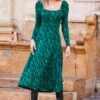 Green Animal Print Square Neck Jersey Midi Dress 1 Green Animal Print Square Neck Jersey Midi Dress -Sosandar Fashion Store web 03 s1dj106gran01 085