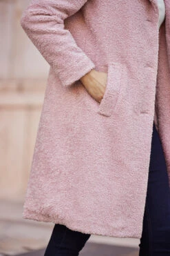 Soft Pink Super Cosy Borg Coat -Sosandar Fashion Store web 07 s23ow021pk0020 194rt