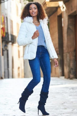 Navy Blue Belle Suede Heeled Slouch High Leg Boot 14 Navy Blue Belle Suede Heeled Slouch High Leg Boot -Sosandar Fashion Store web 108 a22ow002nl0001 a22tk535be0027 072 1 1