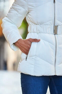 Cream Faux Fur Trim Padded Coat With Belt 16 Cream Faux Fur Trim Padded Coat With Belt -Sosandar Fashion Store web 108 a22ow002nl0001 a22tk535be0027 335