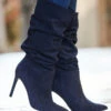 Navy Blue Belle Suede Heeled Slouch High Leg Boot 2 Navy Blue Belle Suede Heeled Slouch High Leg Boot -Sosandar Fashion Store web 108 a22ow002nl0001 a22tk535be0027 381 1