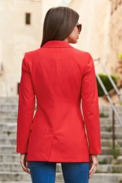 Red Tuxedo Blazer Jacket With Gold Buttons 13 Red Tuxedo Blazer Jacket With Gold Buttons -Sosandar Fashion Store web 10 s22ow033rd0001 240 rt