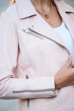 Soft Pink Leather Biker Jacket -Sosandar Fashion Store web 115 s21tj211we0001 sa17or01pk0020 151