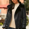 Black Faux Shearling Biker Jacket -Sosandar Fashion Store web 12 a19ol004pt0004 146 black rt