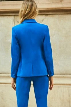Cobalt Blue Tuxedo Blazer Jacket -Sosandar Fashion Store web 12 s22bw050 s22ow050 131 1 1
