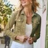 Sage Green Denim Jacket