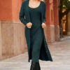 Dark Green Longline Button Front Cardigan -Sosandar Fashion Store web 14 a21dk501 a21tk500 a21fw045pt 132 green rt2 1