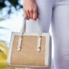 Natural Raffia Ivory Trim Small Tote Bag 2 Natural Raffia Ivory Trim Small Tote Bag -Sosandar Fashion Store web 17 s23od002io003w s23bp007bk0001 533