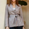 Taupe Luxe Leather Belted Blazer -Sosandar Fashion Store web 19 s23dj081bk0001 095