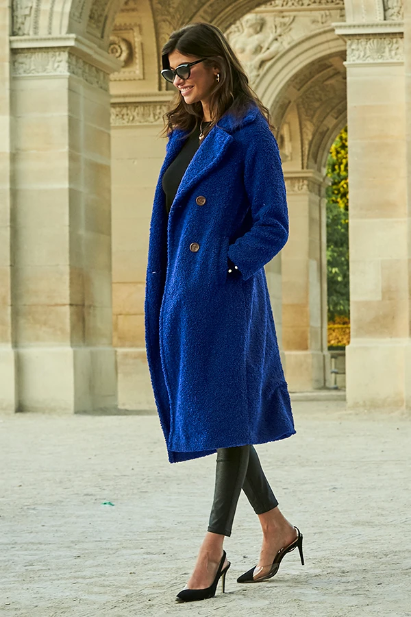 Cobalt Blue Super Cosy Longline Borg Coat 6 Cobalt Blue Super Cosy Longline Borg Coat - Image 4