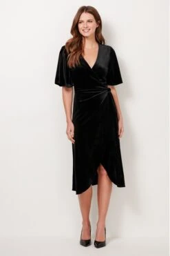 Black Velvet Wrap Dress 15 Black Velvet Wrap Dress -Sosandar Fashion Store web 2018 11 15 sosandar ecom shot 20 007 1