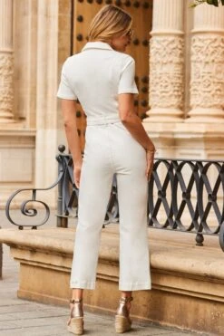 Ivory D Ring Belt Culotte Denim Jumpsuit -Sosandar Fashion Store web 2303 041 s23jd004nl0001 041 236 1
