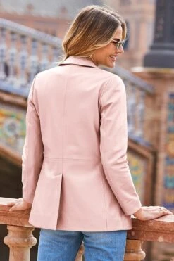 Soft Pink Luxe Leather Blazer 9 Soft Pink Luxe Leather Blazer -Sosandar Fashion Store web 2303 101 a21ol006pk0021 101 270 rc