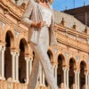 Champagne Gold Sequin Tapered Trousers -Sosandar Fashion Store web 2303 16 a22bw014cm0003 16 0148