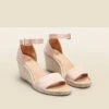 Poesy Blush Pink Suede Wedge Espadrille 2 Poesy Blush Pink Suede Wedge Espadrille -Sosandar Fashion Store web 2303 box s22fw043bk0001 b