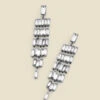 Silver Rhinestone Layered Drop Earrings