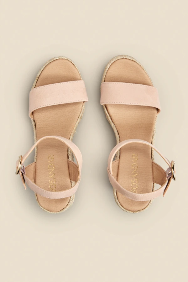 Roux Soft Pink Suede Buckle Detail Wedge Espadrille 5 Roux Soft Pink Suede Buckle Detail Wedge Espadrille - Image 3
