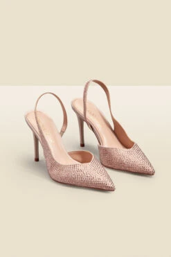 Emelia Champagne Gold Hot Fix Slingback Court 10 Emelia Champagne Gold Hot Fix Slingback Court -Sosandar Fashion Store web 2303 box s23fw033cm0002 b