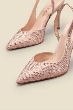 Emelia Champagne Gold Hot Fix Slingback Court 13 Emelia Champagne Gold Hot Fix Slingback Court -Sosandar Fashion Store web 2303 box s23fw033cm0002 d