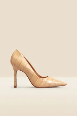 Catalina Nude Croc Leather Court Shoes 10 Catalina Nude Croc Leather Court Shoes -Sosandar Fashion Store web 2303 box s23fw035nl0002 a