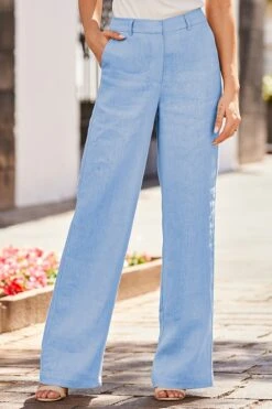 Pastel Blue Wide Leg Trousers With Pockets -Sosandar Fashion Store web 2304 57 s23bw019nl0003 s20ow006nl0003 s23tj110cm0001 57 540