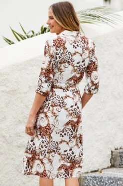 Ivory Multi Print Belted Shirt Dress 11 Ivory Multi Print Belted Shirt Dress -Sosandar Fashion Store web 2305 114 a22dw046ivcv01 114 359