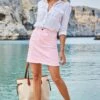 Soft Pink A-Line Denim Skirt 2 Soft Pink A-Line Denim Skirt -Sosandar Fashion Store web 2305 67 s23sd008pk0021 s23tw069wh0001 67 034 rc 1