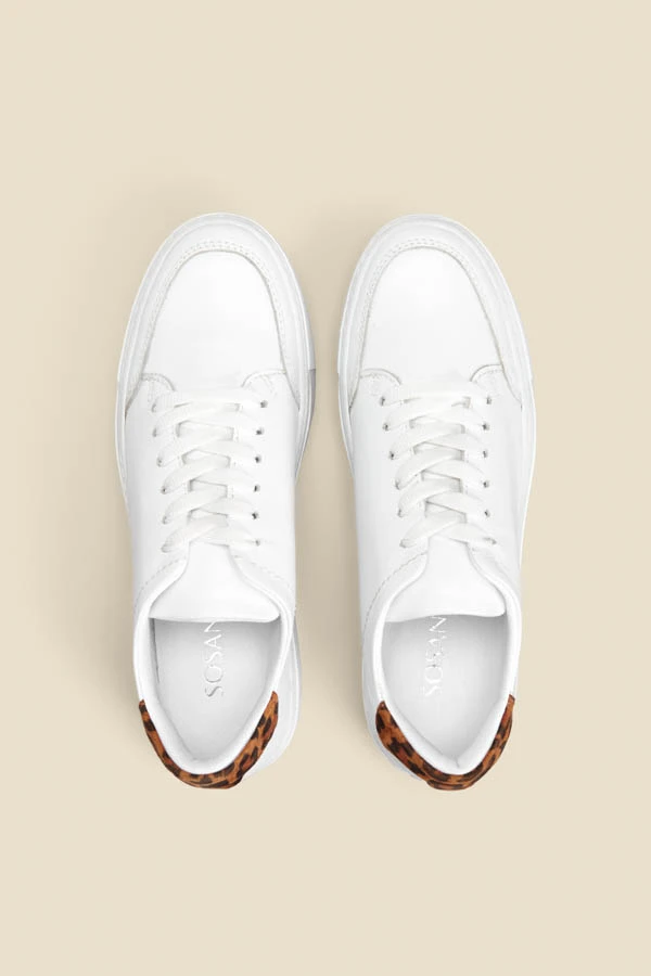 Aria Leopard Print Back Panel Detail Leather Trainers 5 Aria Leopard Print Back Panel Detail Leather Trainers - Image 3