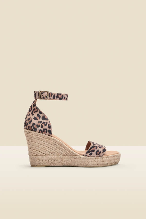 Mila Leopard Print Suede Ankle Strap High Wedge Espadrille 3 Mila Leopard Print Suede Ankle Strap High Wedge Espadrille