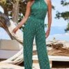 Green Chain Print Halter Neck Jumpsuit With Pockets 1 Green Chain Print Halter Neck Jumpsuit With Pockets -Sosandar Fashion Store web 2306 59 s22jj024grcv01 59 298 rt