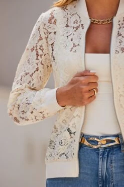 Ivory Luxe Lace Bomber Jacket -Sosandar Fashion Store web 2306 77 s23ow054nl0006 77 235 1