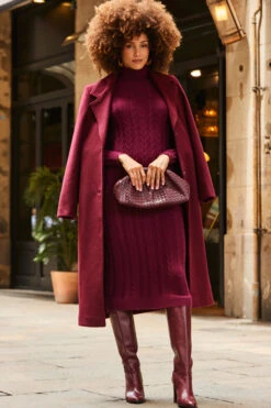 Burgundy Premium Longline Wool Mix Coat 13 Burgundy Premium Longline Wool Mix Coat -Sosandar Fashion Store web 2307 01 a22dk650rd0011 a23ow053rd0011 01 282 1