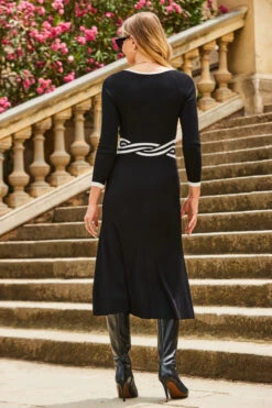 Black Twist Detail Fit & Flare Knitted Dress 13 Black Twist Detail Fit & Flare Knitted Dress -Sosandar Fashion Store web 2307 31 s23dk853bk0001 31 301