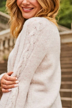 Natural Super Soft Cable Sleeve Detail Jumper -Sosandar Fashion Store web 2307 34 a21bd004bn0024 a23tk203nl0003 34 234 rt
