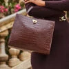 Brown Croc Faux Leather Top Handle Tote Bag With Cross Body Strap 2 Brown Croc Faux Leather Top Handle Tote Bag With Cross Body Strap -Sosandar Fashion Store web 2307 46 a23dk173pt0004 46 211 1