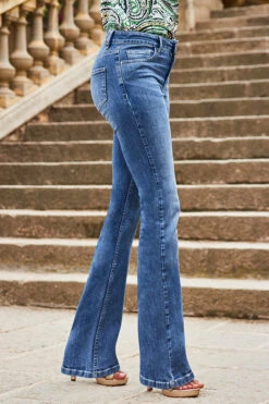Mid Blue Mid Rise Bootcut Jeans -Sosandar Fashion Store web 2307 55 s23tw179ivcv01 s23bd010be0010 55 500 rt 1