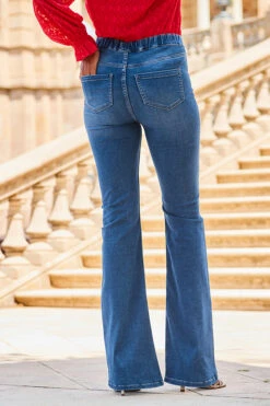 Mid Blue Kick Flare Jeggings 11 Mid Blue Kick Flare Jeggings -Sosandar Fashion Store web 2307 81 s23tw176rd0022 s23bd047be0010 81 090 rt 1