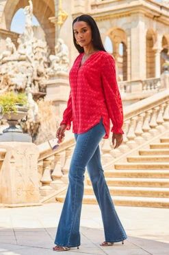 Mid Blue Kick Flare Jeggings 12 Mid Blue Kick Flare Jeggings -Sosandar Fashion Store web 2307 81 s23tw176rd0022 s23bd047be0010 81 227 rt 1