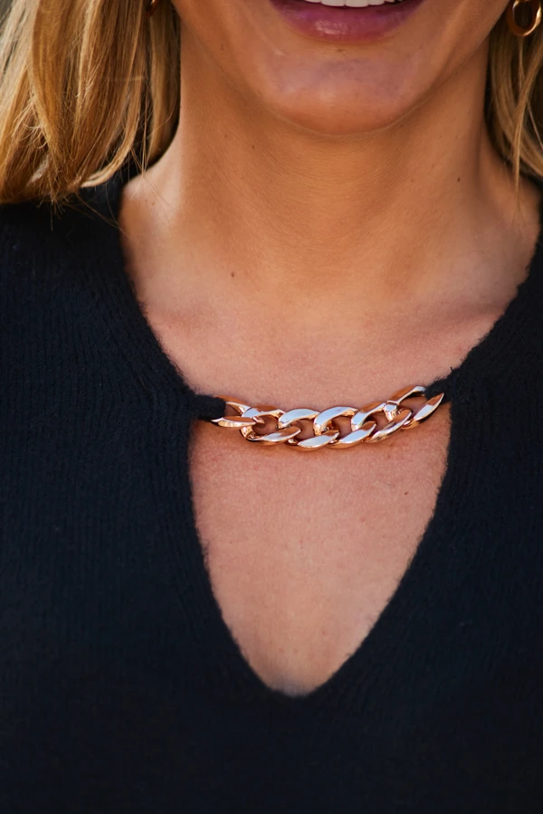 Black Gold Chain Detail Jumper 6 Black Gold Chain Detail Jumper - Image 4