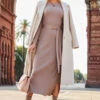 Taupe Belted Gold Button Detail Knitted Midi Dress 2 Taupe Belted Gold Button Detail Knitted Midi Dress -Sosandar Fashion Store web 2307 97 a23dk269bn0003 97 023
